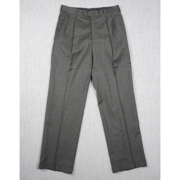Jos. A. Bank Other - Jos A Bank Mens 32x32 Gray 100% Wool Pleated Cuffed Trousers